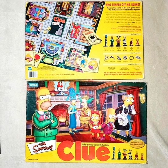 Simpsons 2002 Hasbro Clue Parker Bros Detective Board Game. Special Edition. - Picture 4 of 8